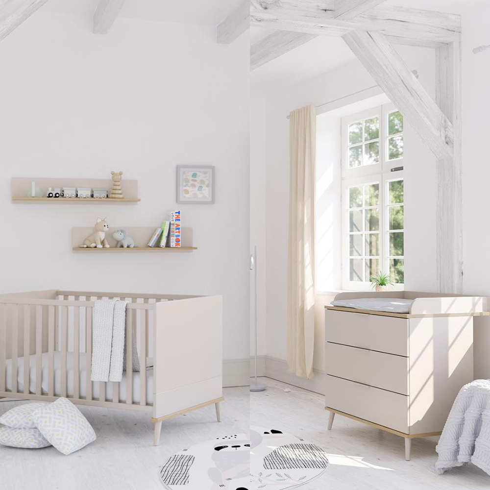 Chambre Duo Hazel : lit 70x140, commode Yuny by Paidi
