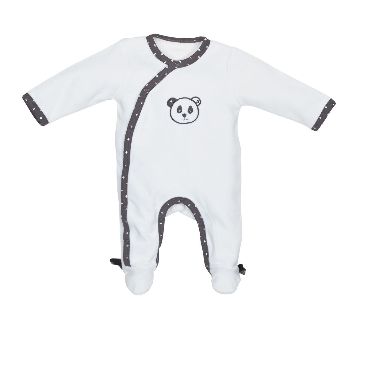 Pyjama velours Panda Chao Chao BLANC Sauthon