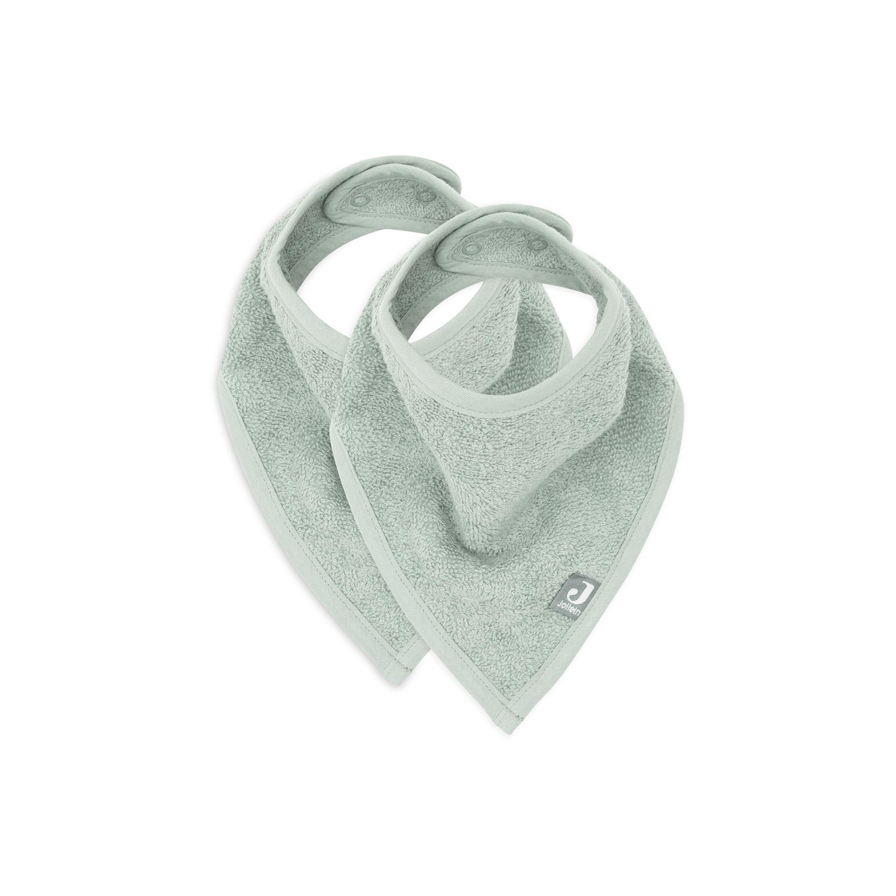 Jollein - Lot de 2 bavoirs bandana VERT Jollein