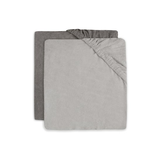 Jollein Lot de 2 housses de matelas à langer Éponge soft/storm grey 50x70 cm