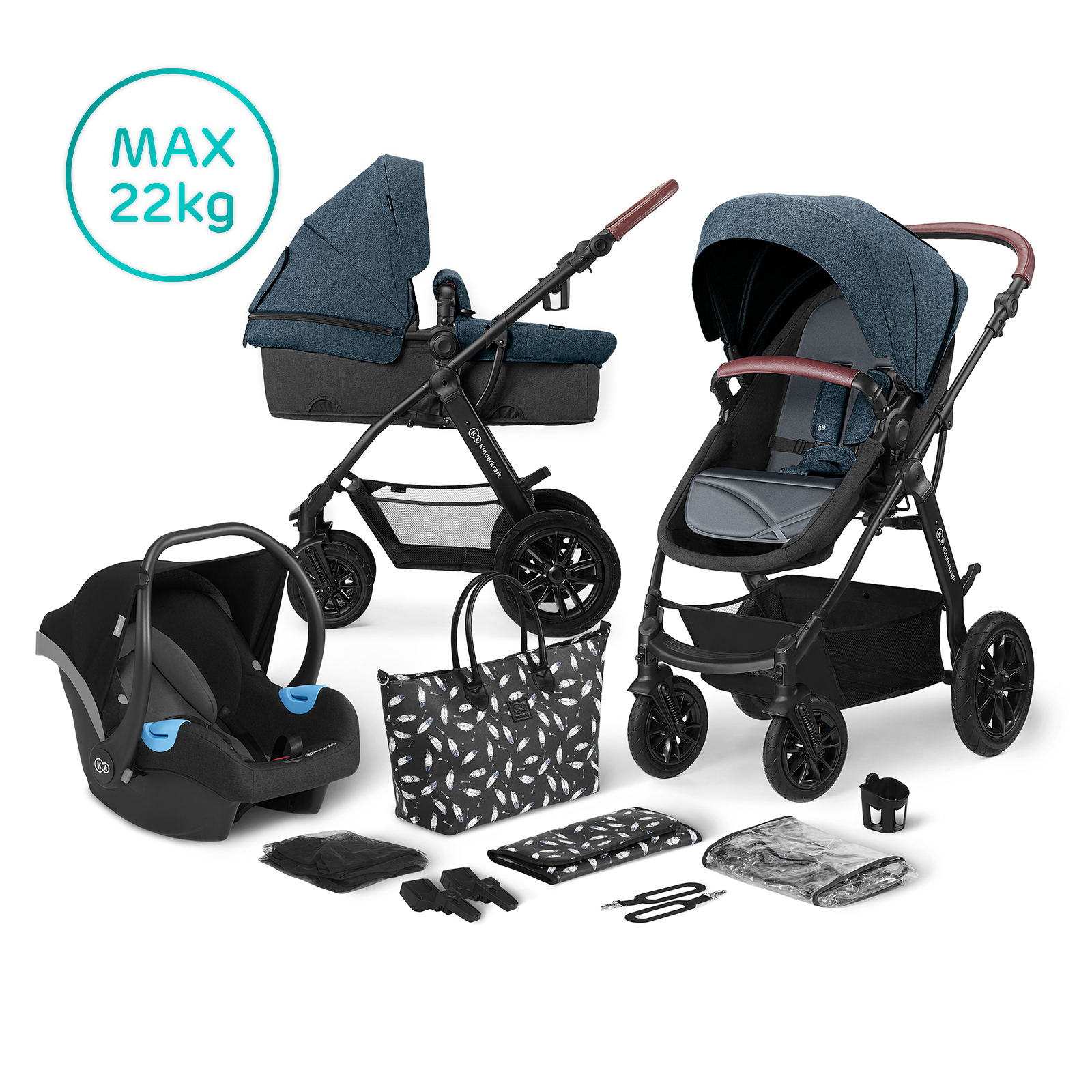 Poussette 3in1 XMOOV BLEU Kinderkraft