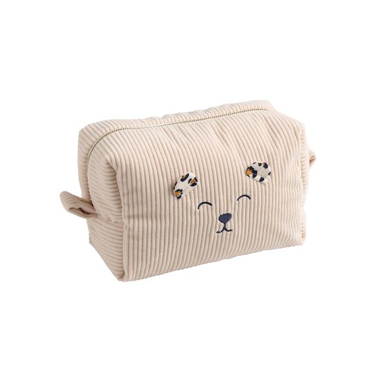 Sauthon Trousse de Toilette Velours Léopard Ecru/Noir/Caramel  Sauthon Trousse de Toilette Velours Léopard Ecru/Noir/Caramel