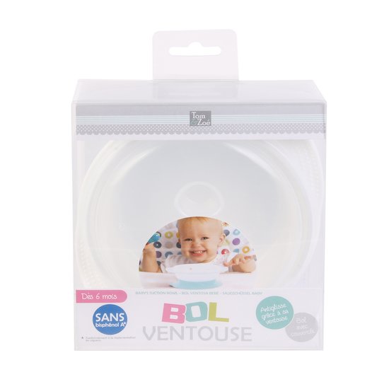 Hello Kids Bol a ventouse bebe Gris rose bleu 