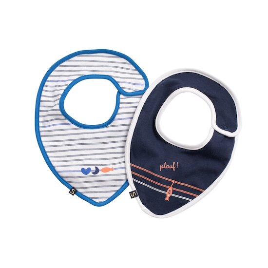 Sauthon Lot de 2 bavoirs Baby Sailor Bleu 