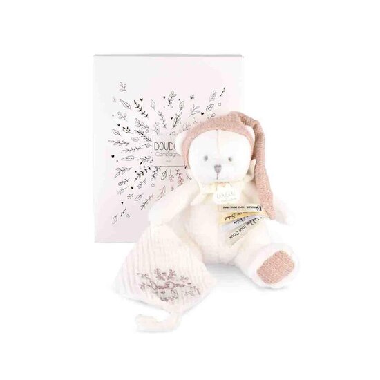 Doudou & Compagnie Doudou 25 ans ours pantin attache-sucette Rose 20 cm