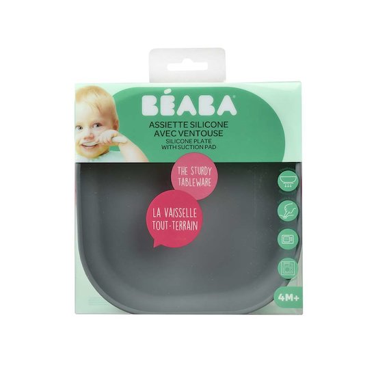 Béaba Assiette silicone ventouse minéral 680 ml Béaba Assiette silicone ventouse minéral 680 ml
