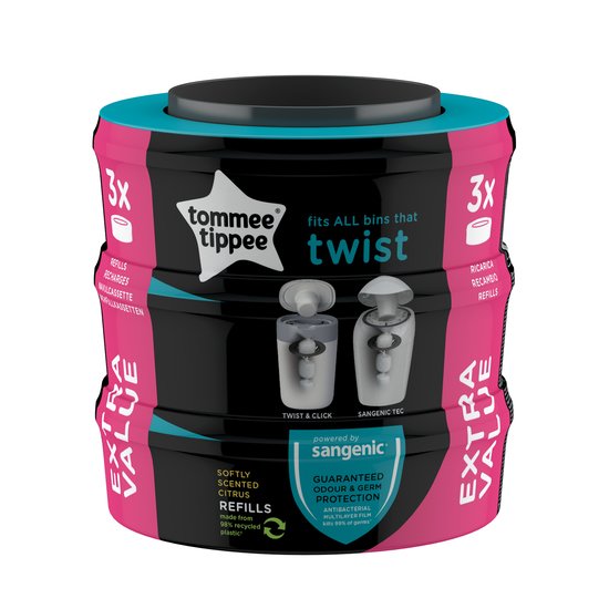 3 recharges Twist & Click, Tommee Tippee de Tommee Tippee