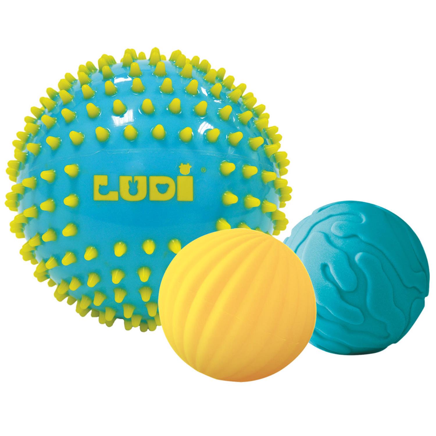 LUDI - 3 balles sensorielles BLEU Ludi