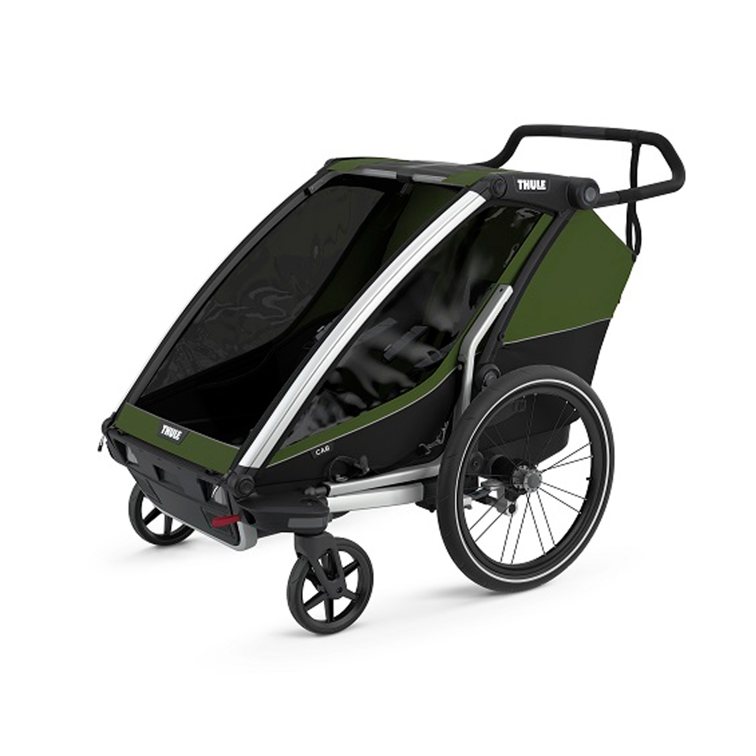 Thule - Chariot Cab 2, Remorque à vélo pour 2 enfants VERT Thule
