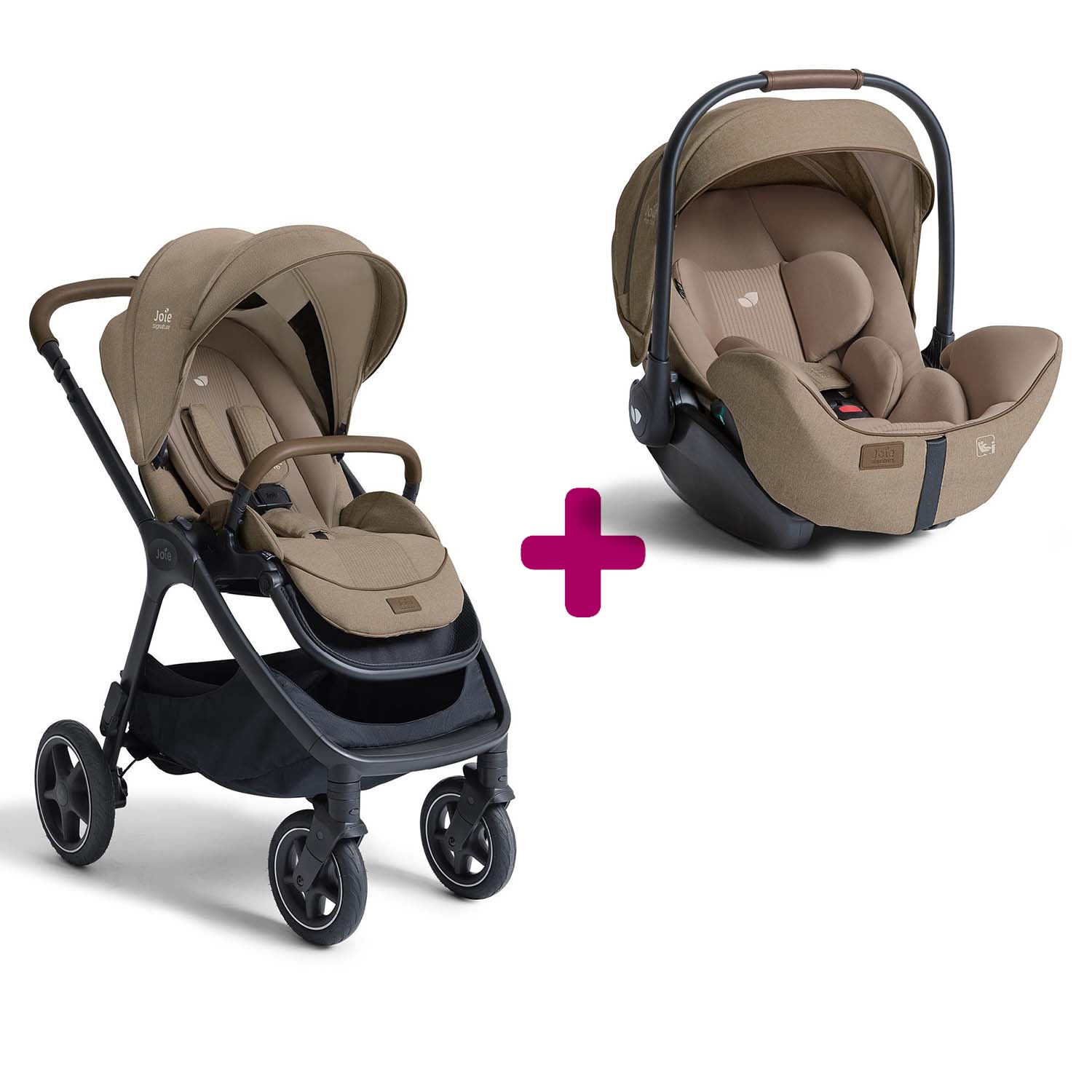 Pack poussette duo Finiti Sandstone + coque I-Level Pro Sandstone Joie