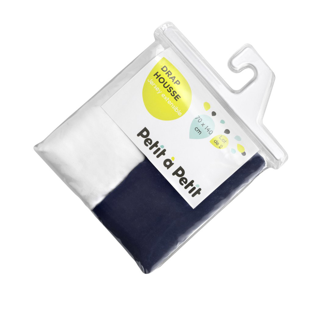 Lot de 2 draps housses BLEU Petit à petit
