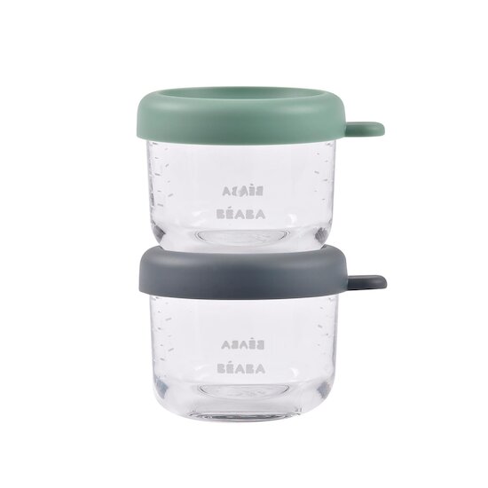 Béaba Lot de 2 Portions verre Mineral/Sgreen  Béaba Lot de 2 Portions verre Mineral/Sgreen