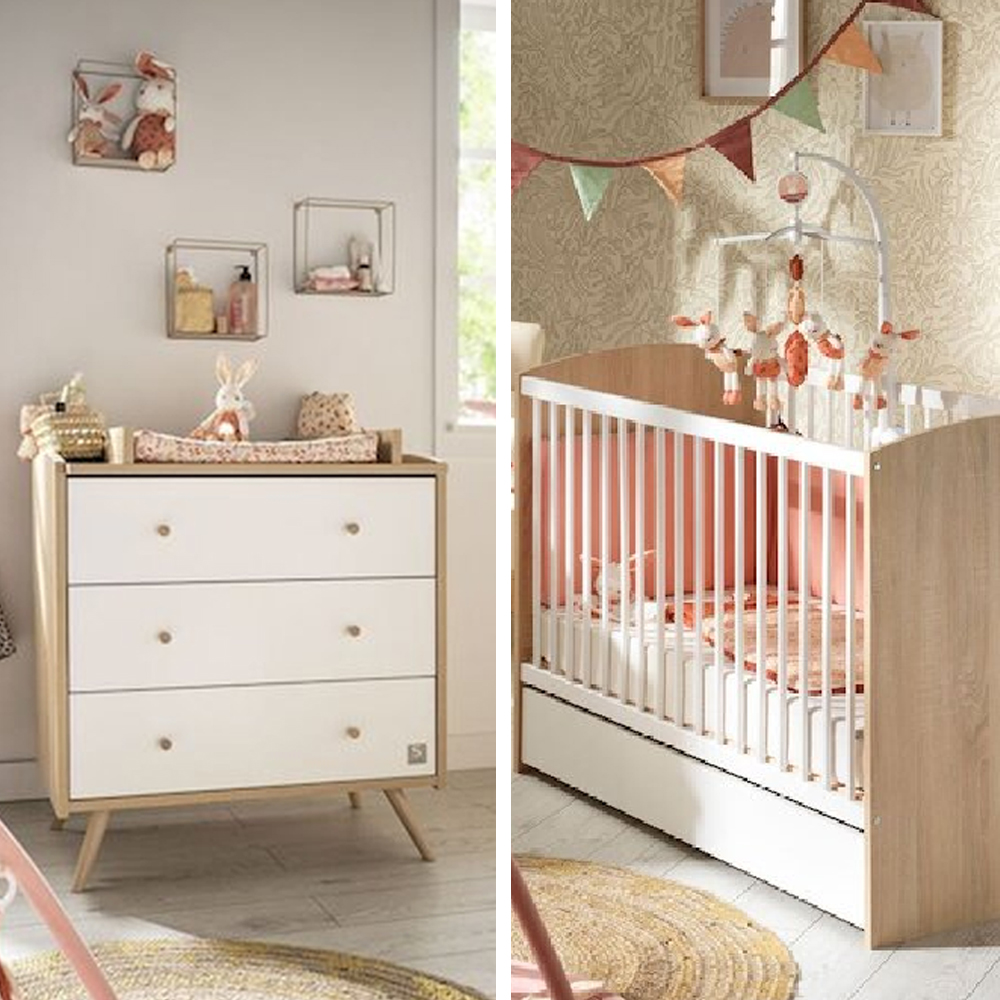 Lit bébé 60x120 ACCESS Blanc Bois SAUTHON, Vente en ligne de Lit bébé