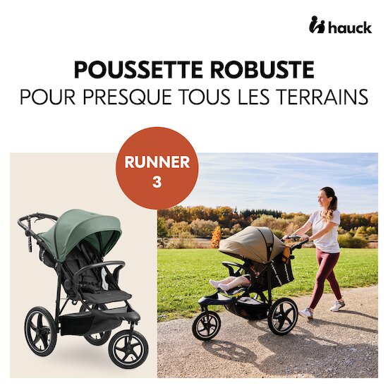 Hauck Poussette Jogger Runner 3 Jungle Green  Hauck Poussette Jogger Runner 3 Jungle Green