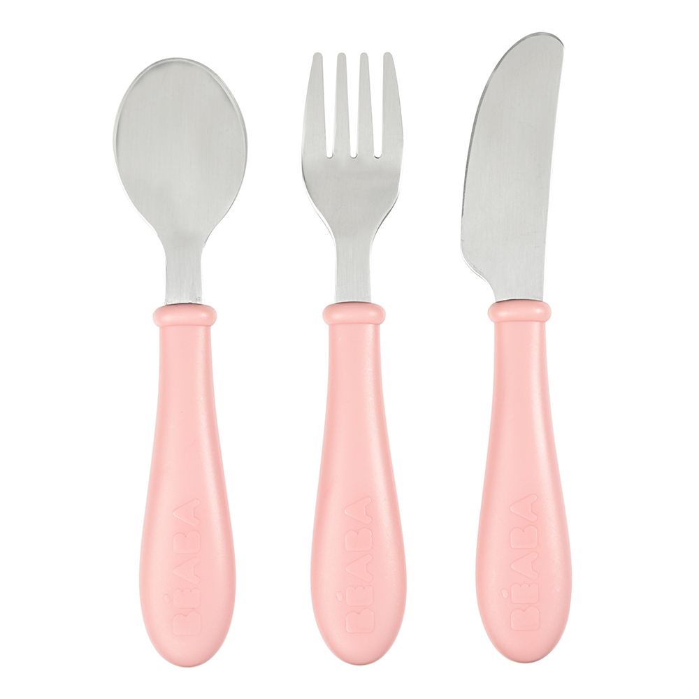 Beaba - 3 couverts inox ROSE Béaba