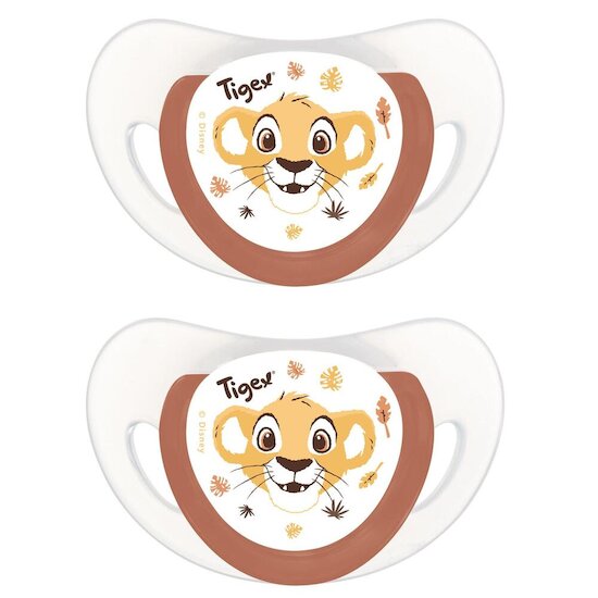 Tigex 2 Sucettes physiologiques silicone Le Roi Lion Multicolore  Tigex 2 Sucettes physiologiques silicone Le Roi Lion Multicolore