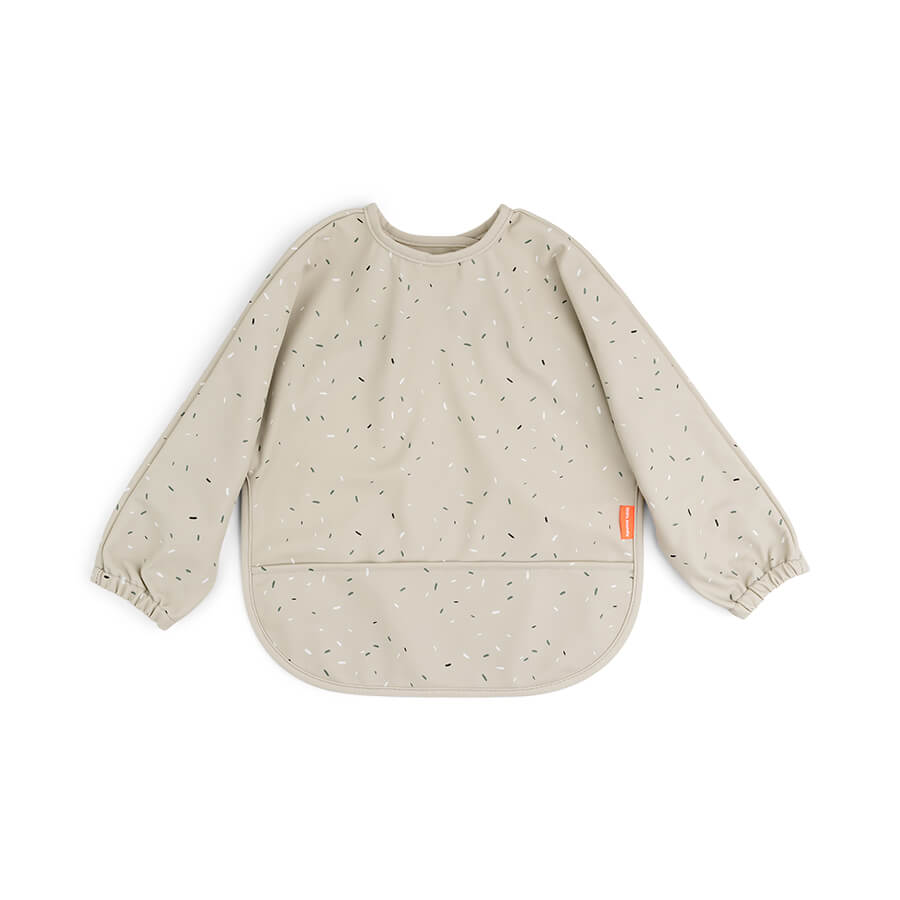 Bavoir manches avec poche Happy dots BEIGE Done by Deer