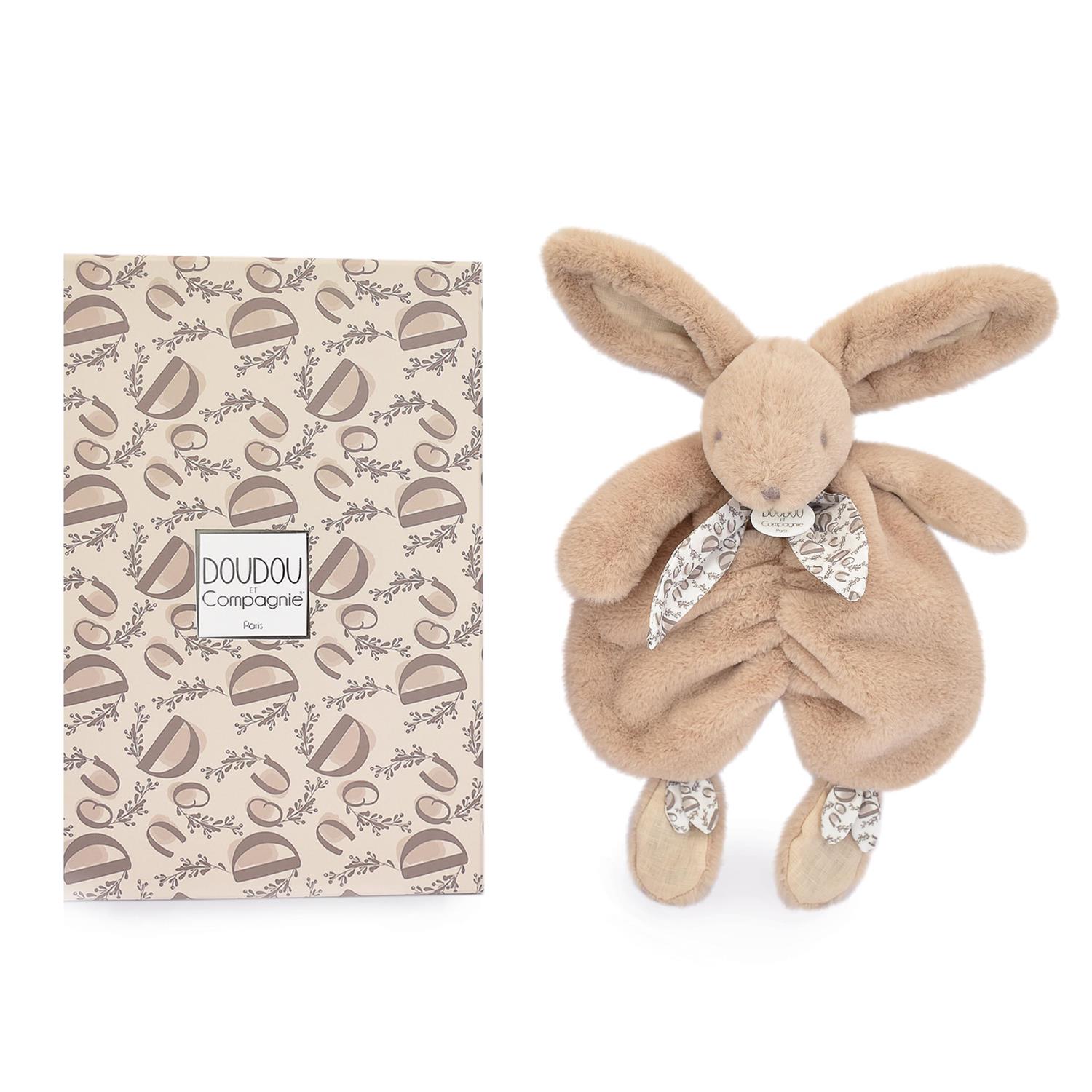 Doudou & Compagnie - Doudou plat lapin BEIGE Doudou & Compagnie