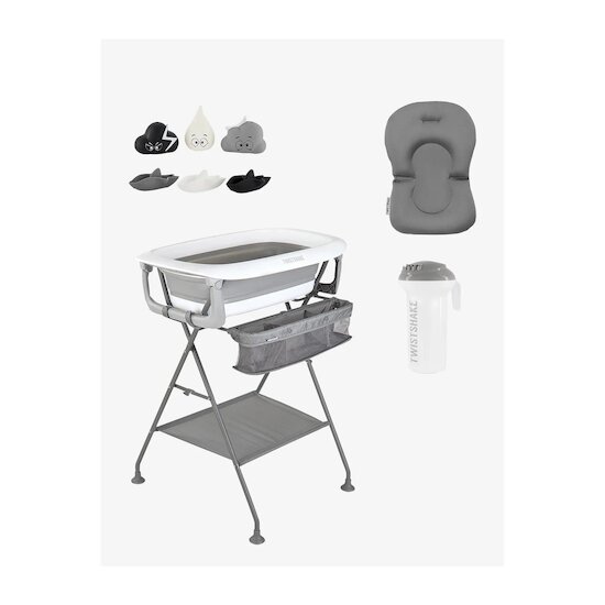 Twistshake Kit bain de luxe Baignoire + Pied + coussin + rinceur Gris  Twistshake Kit bain de luxe Baignoire + Pied + coussin + rinceur Gris