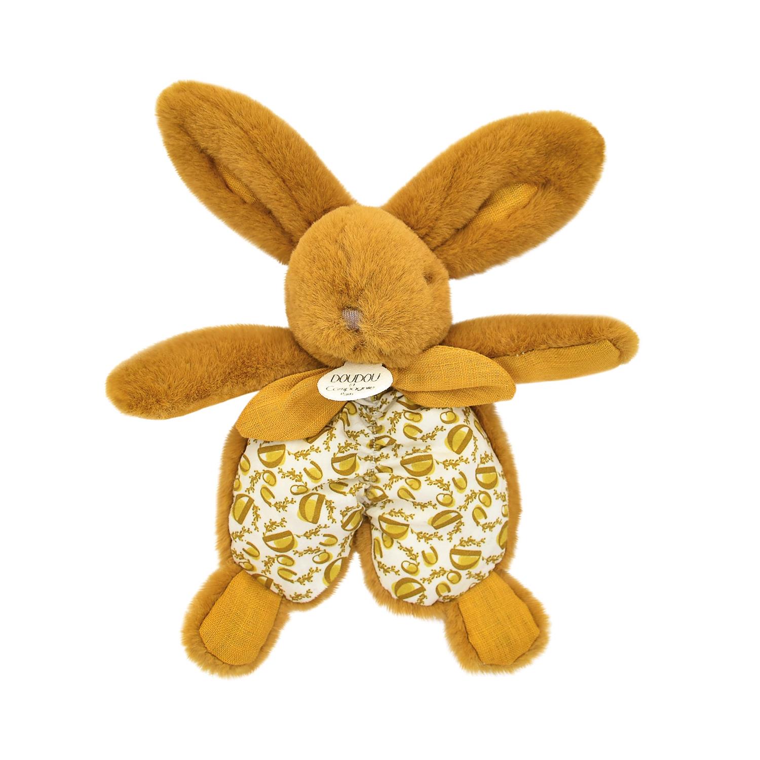 Doudou petit lapin JAUNE Doudou & Compagnie