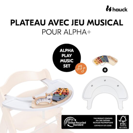 Hauck Table d'activité musicale Alpha+ Zebra White  