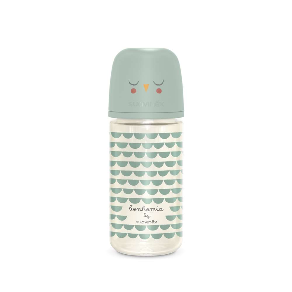 Suavinex - Biberon verre Bonhomia avec tétine Sxpro M VERT Suavinex