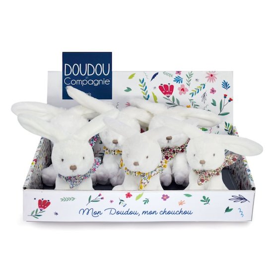 Doudou & Compagnie Mon doudou Chouchou - Lapin Display x6 Blanc 12 cm