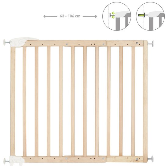 Badabulle Barrière extensible Deco Pop Bois Naturel 