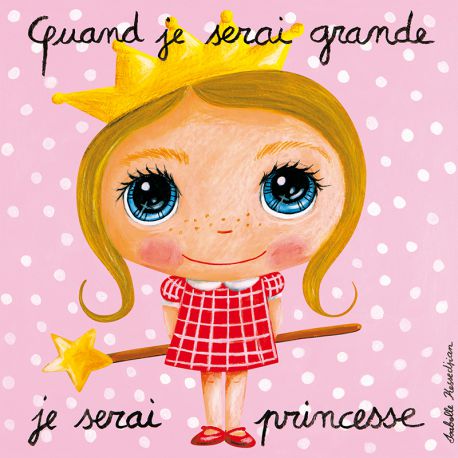 Tableau Princesse - Format 30X30 Cm New ROSE Label'tour