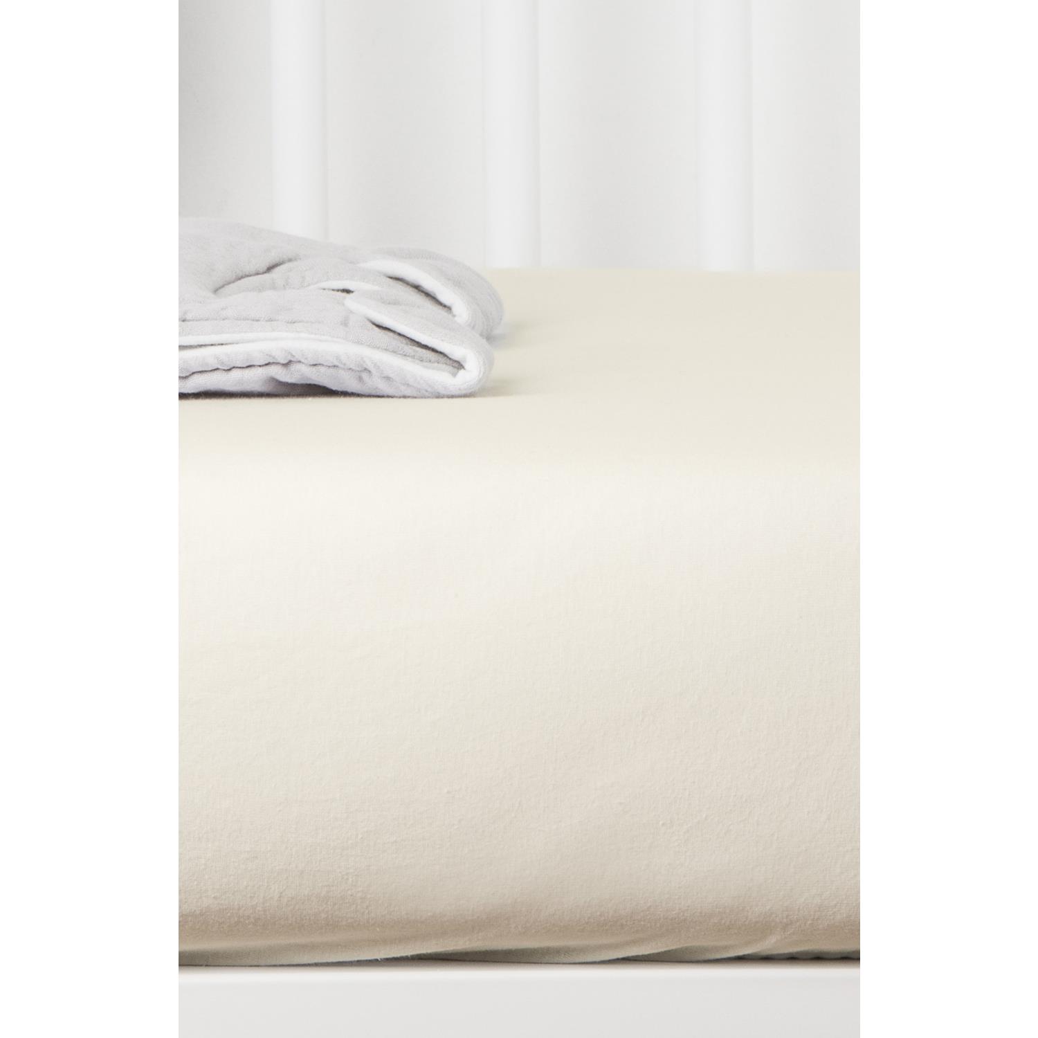 Drap housse Coton Bio jersey pour lit Bébé BLANC Kadolis