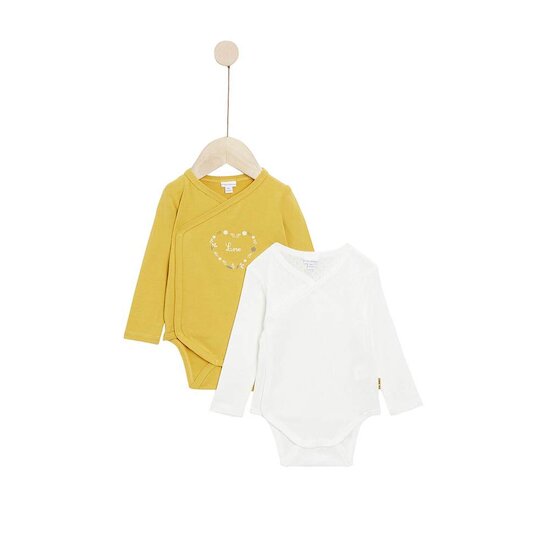 P’tit bisou Lot de 2 Bodies Golden Winter Yellow Epice 1 mois