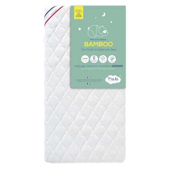 P'tit lit Mon P'tit Matelas Bamboo déhoussable - ecru 70x140x12cm P'tit lit Mon P'tit Matelas Bamboo déhoussable - ecru 70x140x12cm