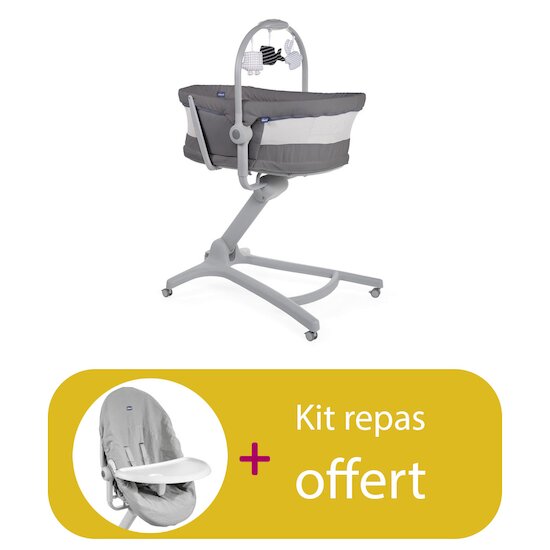 Chicco Transat Baby Hug 4in1 Air dark grey = Kit repas pour Baby Hug 4 in 1 offert  