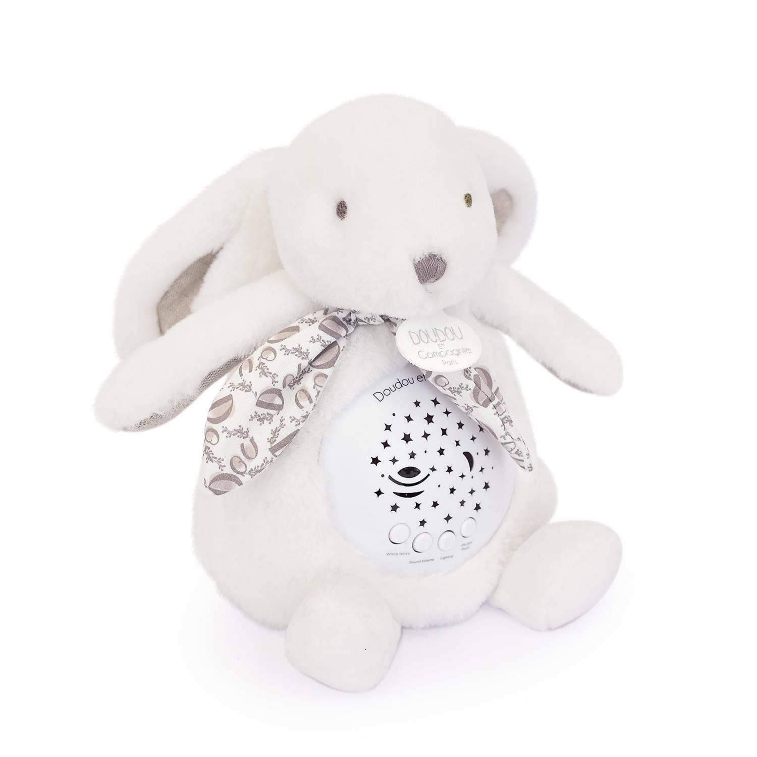 Doudou & Compagnie - Veilleuse musicale Lapin Projection BLANC Doudou & Compagnie