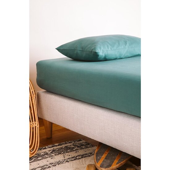Kadolis Drap housse pur Coton Bio 1 personne Eucalyptus 120x190 cm Kadolis Drap housse pur Coton Bio 1 personne Eucalyptus 120x190 cm