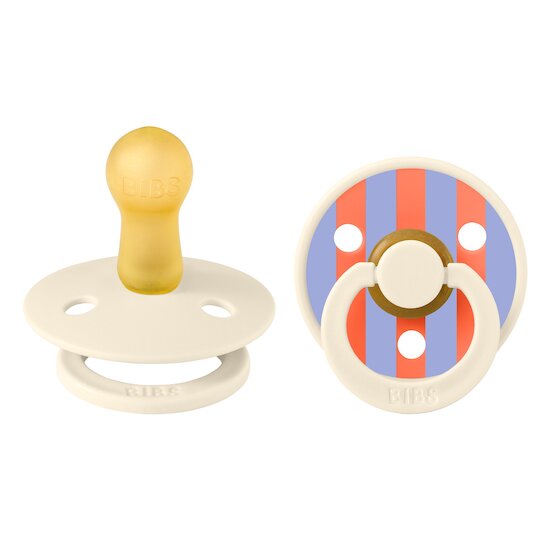 BIBS Tétines Studio Colour 2 Pack Caoutchouc naturel Ivory/Hush 6-18 mois