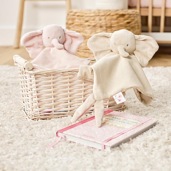 Nattou Doudou Éléphant Velours Côtelé Fanfan Rose  Nattou Doudou Éléphant Velours Côtelé Fanfan Rose