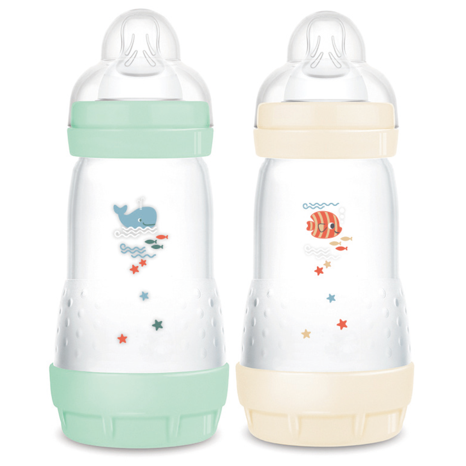 MAM - 2 biberons anti-coliques Easy Start classique VERT MAM