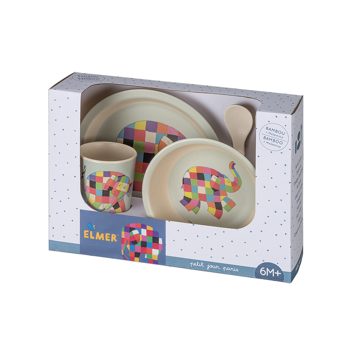 Coffret repas Bambou Elmer VERT petit jour paris