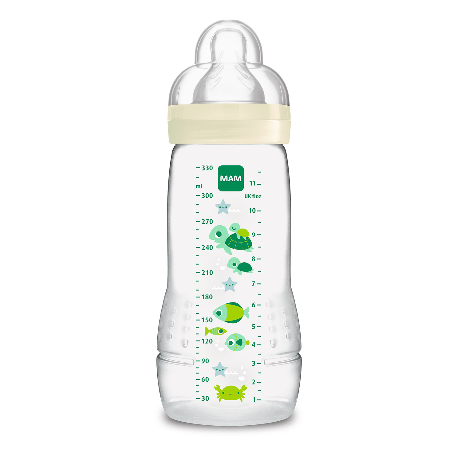 Biberon Easy Active coloré 2ème âge VERT MAM