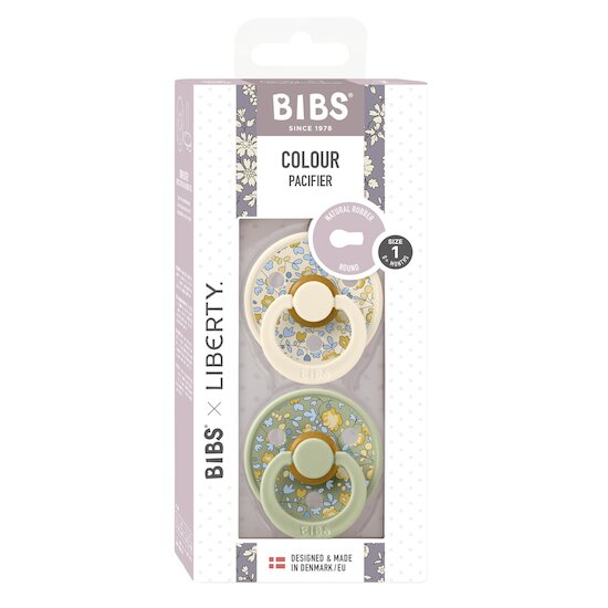 BIBS BIBS x Liberty Tétine Colour 2 Pack Honey Bee/Sage 0-6 mois