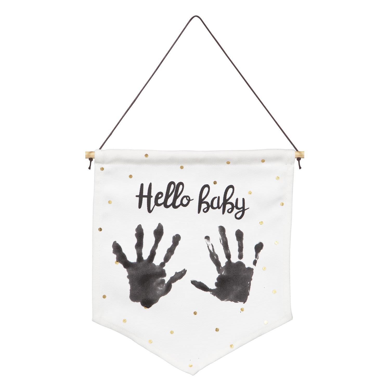 Empreinte bébé fanion my baby flag BLANC Baby Art