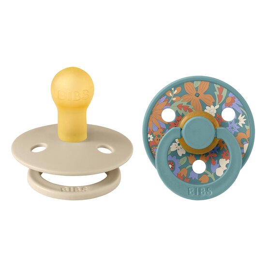 BIBS BIBS x Liberty 2 Pack tétines Colour Caoutchouc naturel Hush/Island Sea 