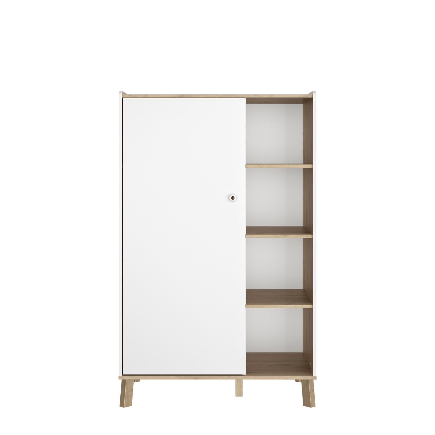 Armoire 1 porte 4 niches Alba BLANC Bébé Lune