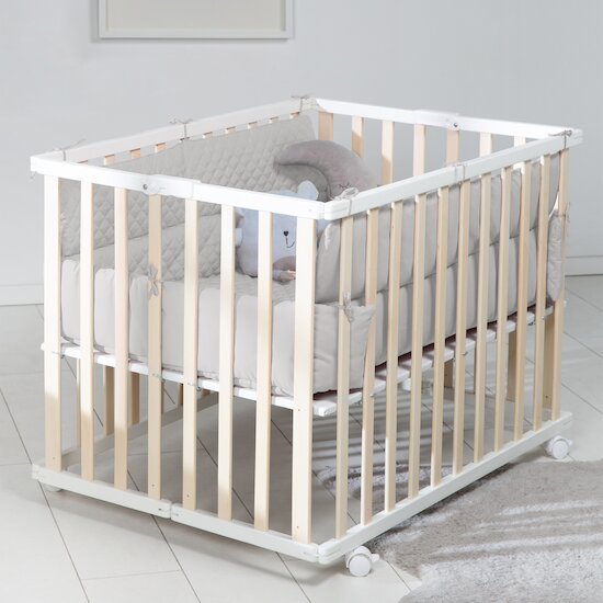 Omesiry Parc Bebe 127x127CM, Avec Tapis Enfant Et 4 Anneaux Pour Bébé, Parc  Bebe Pliable Parc