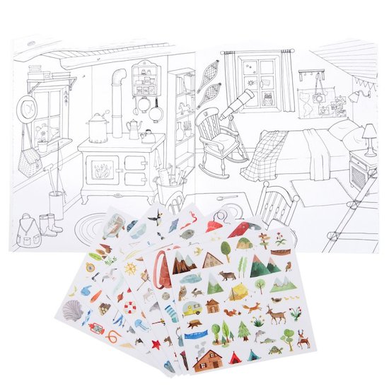 Moulin Roty Cahier stickers L'explorateur Le Jardin du Moulin - 20 pages multicolore  Moulin Roty Cahier stickers L'explorateur Le Jardin du Moulin - 20 pages multicolore