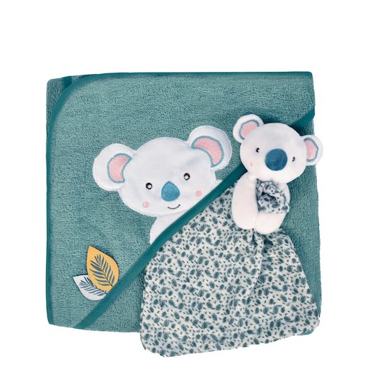 Doudou & Compagnie Coffret cape de bain + doudou Yoca le Koala  80x80 cm Doudou & Compagnie Coffret cape de bain + doudou Yoca le Koala  80x80 cm