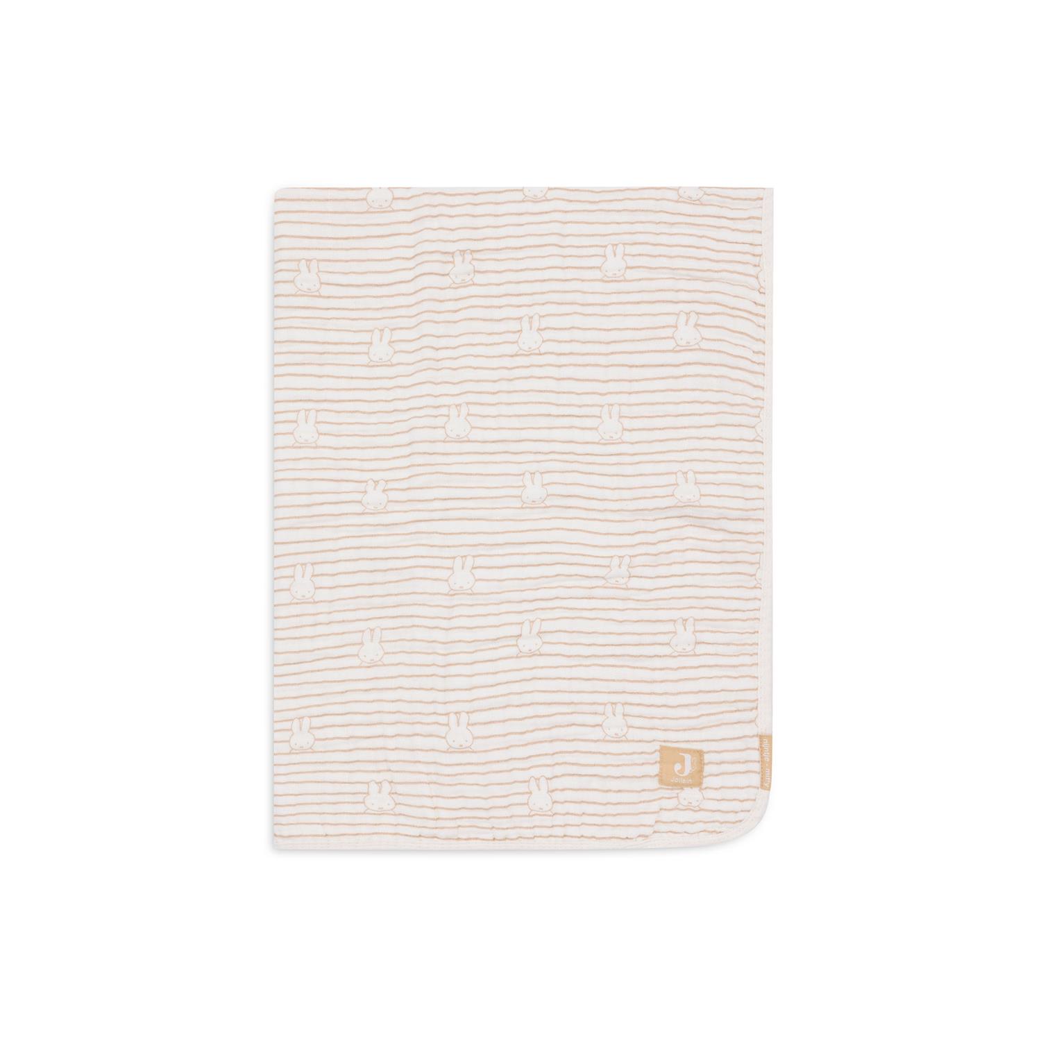 Jollein - Couverture Berceau Miffy Stripe MARRON Jollein