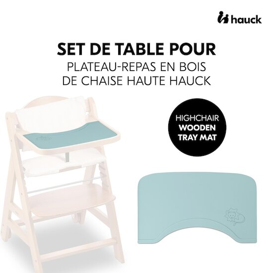 Hauck Set de table pour plateau en bois de chaise haute Mint  Hauck Set de table pour plateau en bois de chaise haute Mint