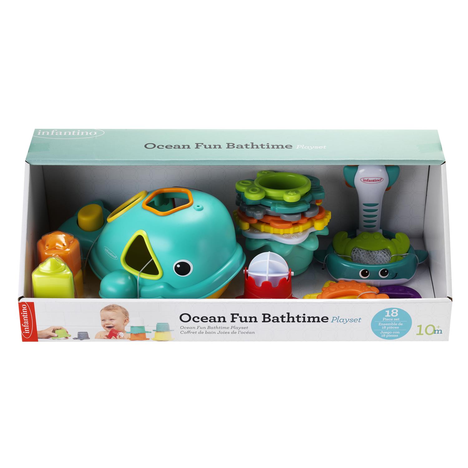 Infantino - Coffret de bain 17 pièces Ocean Fun MULTICOLORE Infantino